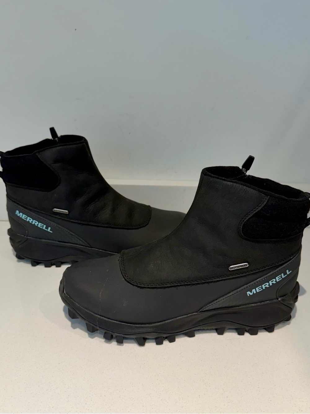 Merrell Women Thermo Kiruna Mid Zip Black J035090 Waterproof Hiking Boots Sz 9.5